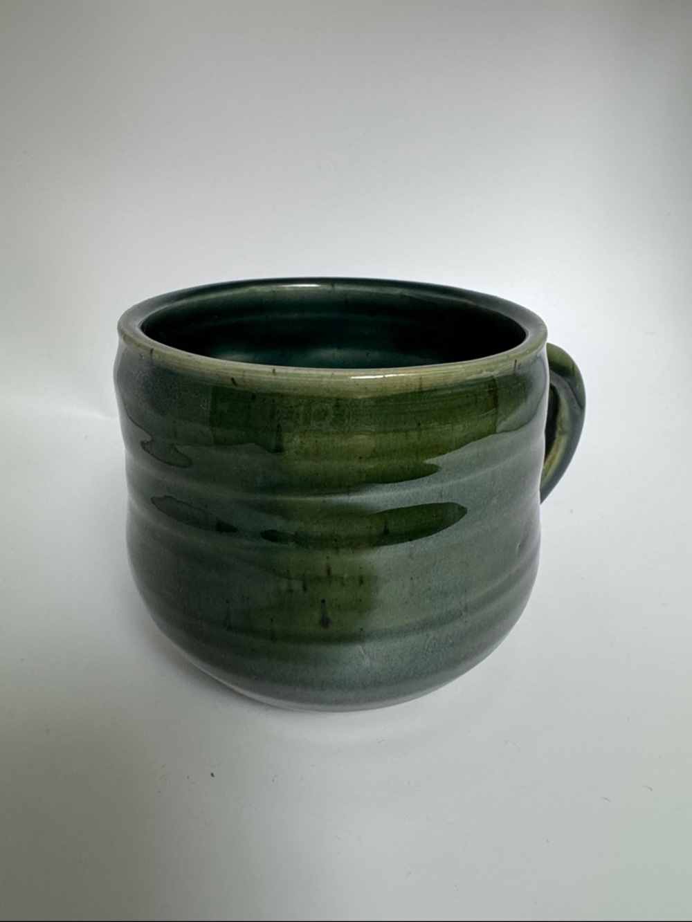 Handmade Green Glazed Ceramic Mug